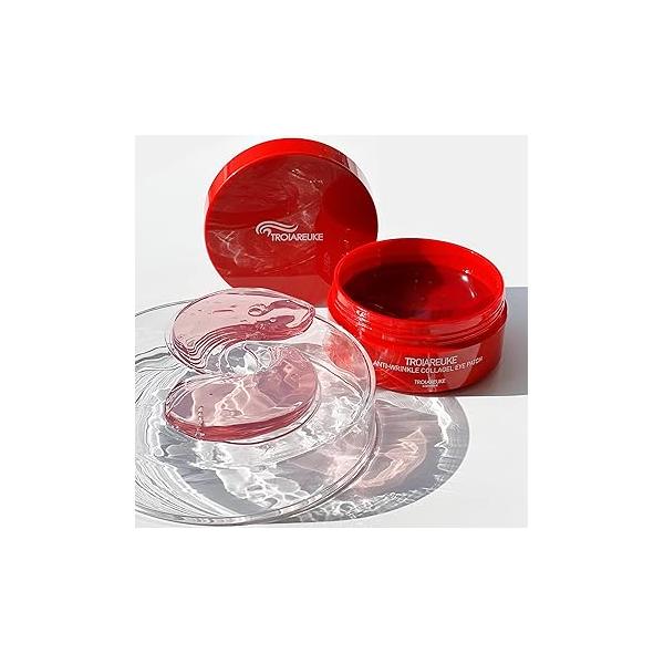 TROIAREUKE Anti-Wrinkle Collagel Eye Patch,Smooths eye,forehead,facial wrinkles,Reduces puffiness & Dark circles,Hydrogel Wrinkle patches,Elastic,adhesive formulation (60Count)