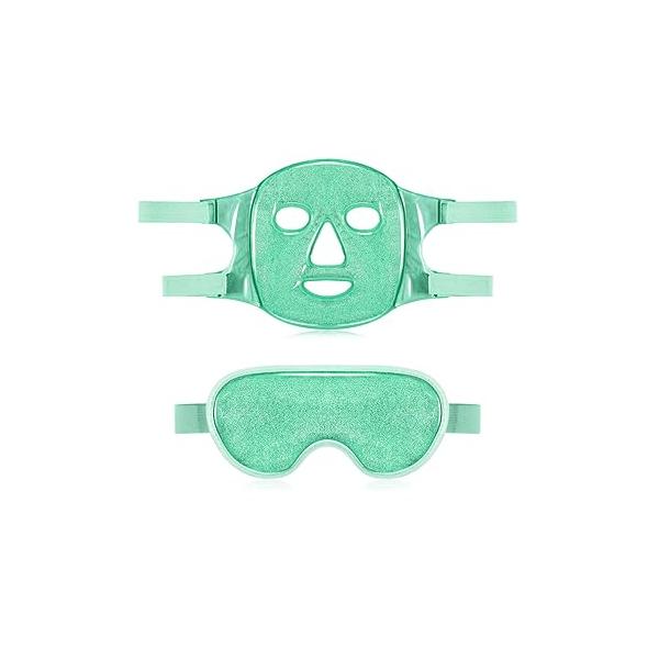 Geyoga Gel Ice Face Eye Mask Cooling Masks for Reducing Puffiness, Dark Circles, Redness, Pain Relief, Migraine, Stress, Hot/Cold Pack Compress with Soft Plush Backing(Pink)