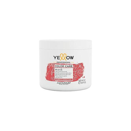 Alfaparf Milano Yellow Professional Color care Mask 500ml - Color-Safe Deep Conditioning Treatment for Vibrant, Healthy Hair, Prevents Fading & Enhances Color-Treated, Bleached, and Damaged Hair