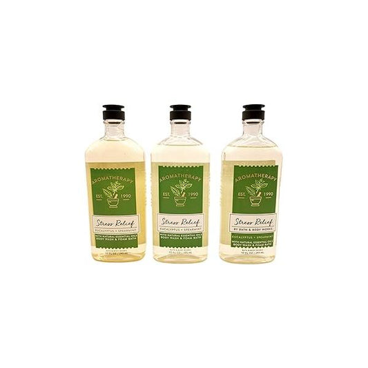 Lot of 3 Bath & Body Works Aromatherapy Stress Relief Eucalyptus Spearmint Wash Foam (Eucalyptus Spearmint)
