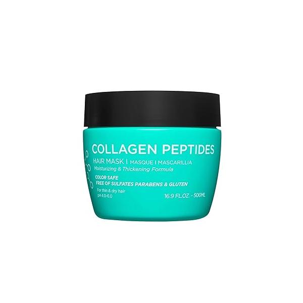 Luseta Thickening Hair Mask with Collagen Peptides Strenghten and Moisturize for Thin & Dry Hair, Promote Thickness Reduce Breakage Fuller-Looking 16.9oz