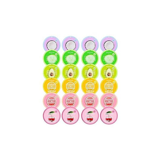 SpaLife Beauty Fruit Facial Sheet Masks 24 Pack - Face Skincare Set Hydrating 6 Natural Extract Formulas Orange, Grapefruit, Coconut, Cherry, Avodcado, Cucumber