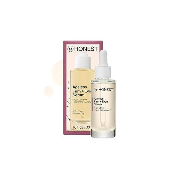 Honest Beauty Ageless Firm and Even Serum | Powered by Vegan Collagen Elastin Polypeptides Firmer-Looking Skin Tone Fragrance Free, EWG Verified, Vegan, Cruelty-Free 1 fl oz