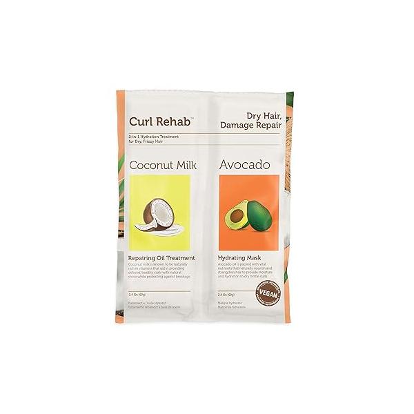 Revitalize & Repair: Vegan Cruelty-Free 2-in-1 Hair Mask with Coconut Milk Avocado Oil for Dry, Damaged Treatment 2.4 oz