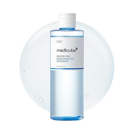 medicube Zero Pore Toner I Exfoliating & Hydrating Blue Bottle Water with AHA, BHA, PHA, Niacinamide, and Panthenol | Korean Skin Care for Pores, Texture, Moisture (8.45 fl. oz.)