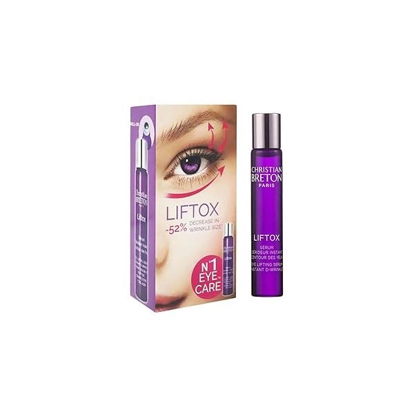 LIFTOX Eye Lifting Serum - Hydrating & Firming Under Collagen Hyaluronic Acid Ophthalmologist-Tested, Made in France 10 ml / 0.34 oz