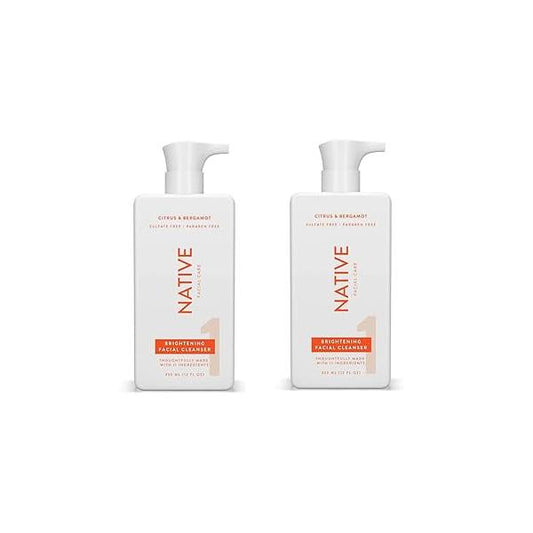 Native Brightening Face Wash, Spa Day Every Facial Cleanser (2 Pack) | Daily Cleaner for Radiant and Bright Skin, Citrus & Bergamot, 12 fl oz