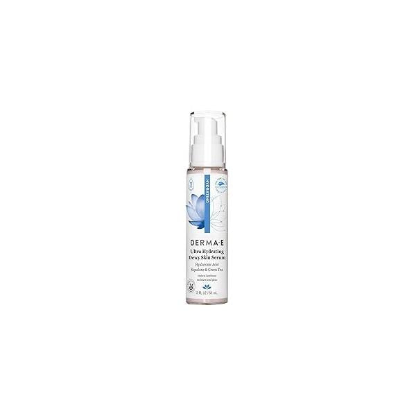 DERMA E Ultra Hydrating Dewy Skin Serum - Moisturizing Facial Treatment with Anti-Aging Squalane, Hyaluronic Acid and Ceramides to Smooth Replenish, 2 FL Oz