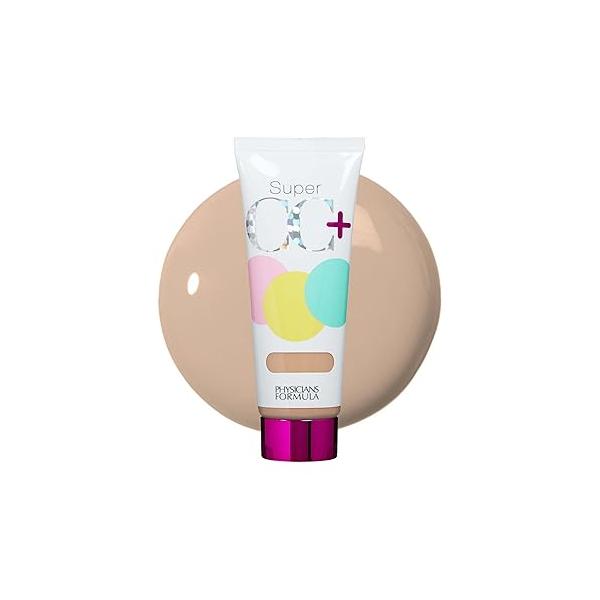 Physicians Formula Super CC+ Cream Color-Correction + Care Full Coverage Light Foundation, Anti Aging Hydrating Serum, For Uneven Skin Tone, Dermatologist Approved