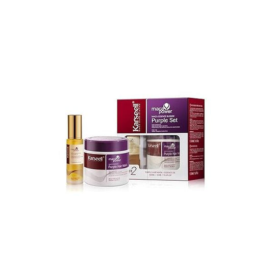 Karseell Purple Hair Mask with Argan Oil for Blonde Silver Gray Hair, Brass Neutralizing Treatment 16.9 fl oz + 1.69