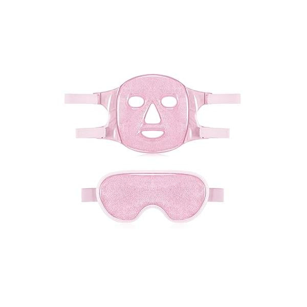 Geyoga Gel Ice Face Eye Mask Cooling Masks for Reducing Puffiness, Dark Circles, Redness, Pain Relief, Migraine, Stress, Hot/Cold Pack Compress with Soft Plush Backing(Pink)