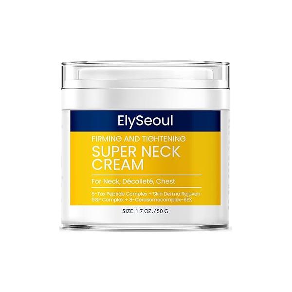 Korean Neck Cream for Firming & Tightening: Chest Anti-Aging Treatment Crepey Sagging Skin Wrinkles - Women Men Turkey Perfecting, 1.7 oz