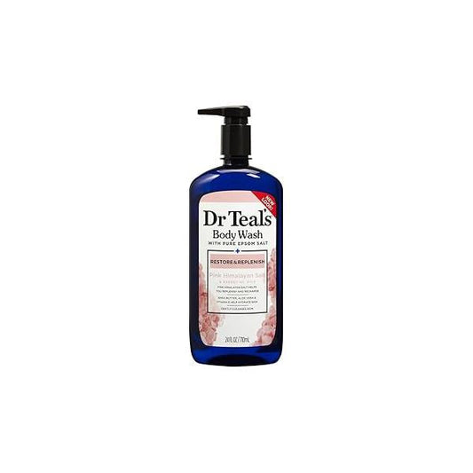 Dr Teal's Pink Himalayan Body Wash, Restore and Replenish with Pure Epsom Salt Essential Oils, 24 Fl Oz