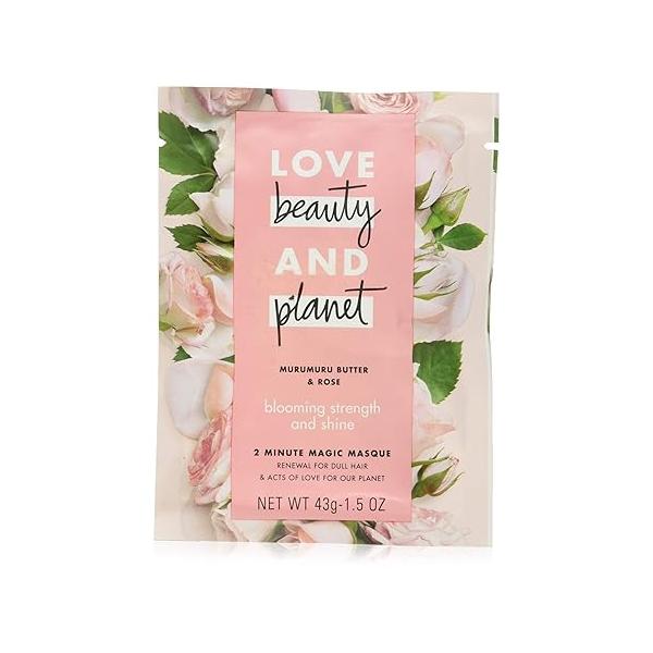 Love Beauty and Planet 2 Minute Magic Masque for Unisex, Murumuru Butter Rose, 1.5 Oz