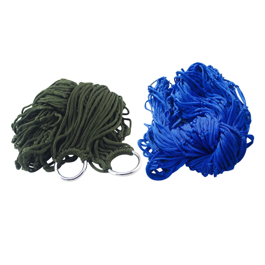 Raindrops Rope Hammocks For Trees Heavy Duty Nylon Hanging Bed Green 2Pcs 94.5X31.5X0.2In