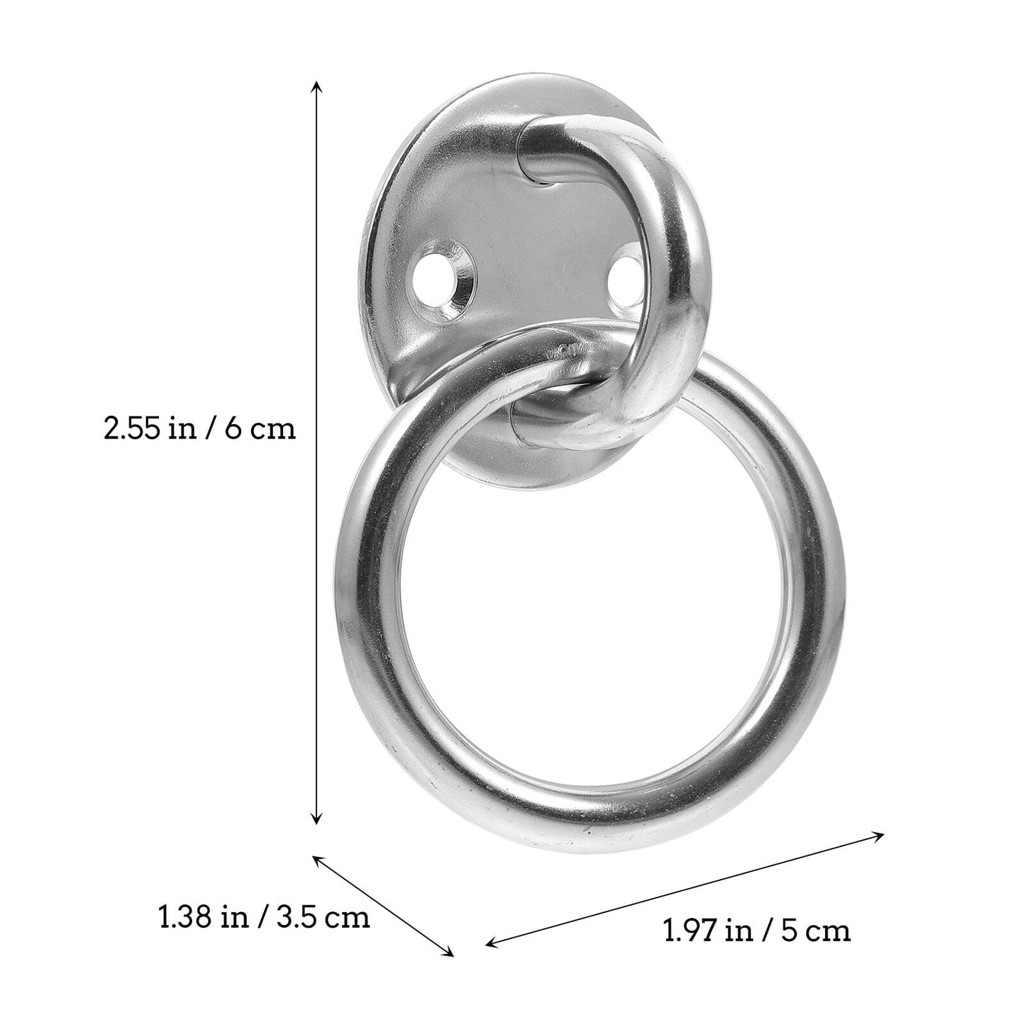 FUEENIRVA Round Pad Ring 2Pcs for Hammock Mount Part Heavy Duty Silver