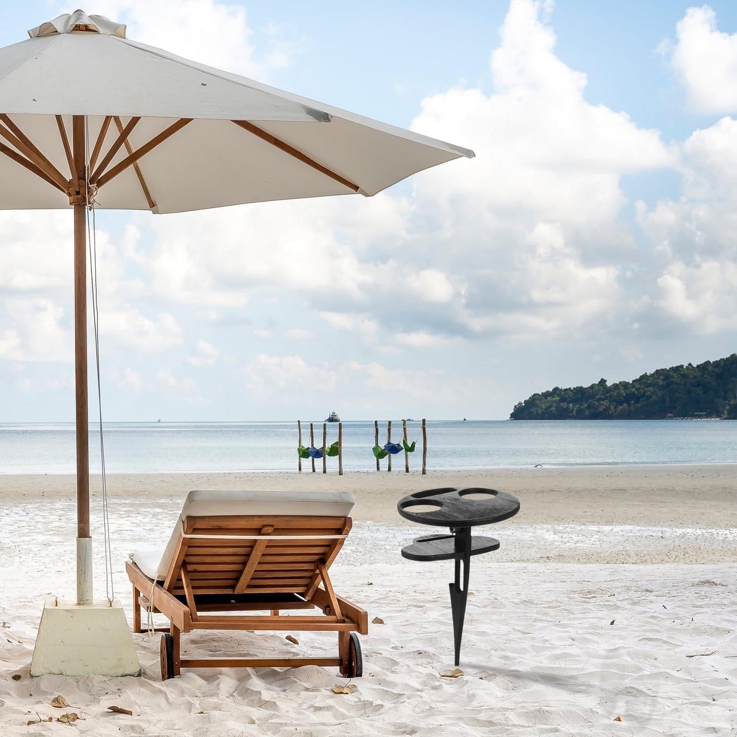 SWETRACE Outdoor Table Black Wooden Plastic 1Pc 11.8x7.9x7.9in