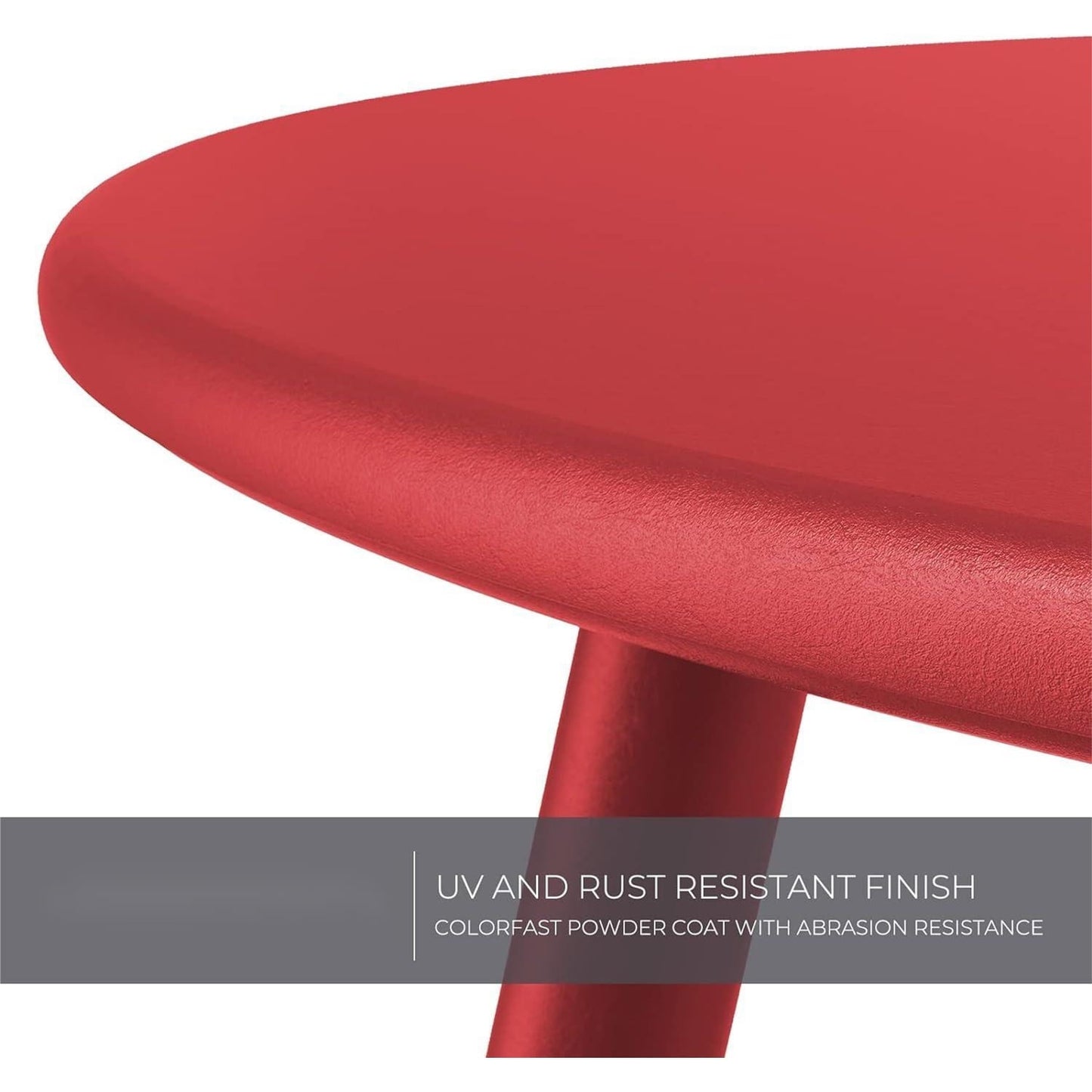 Round Rolling Coffee Table - Modern Cross Base Design, 4 Silent Casters, Multi-Functional Side Table for Home/Office - Red