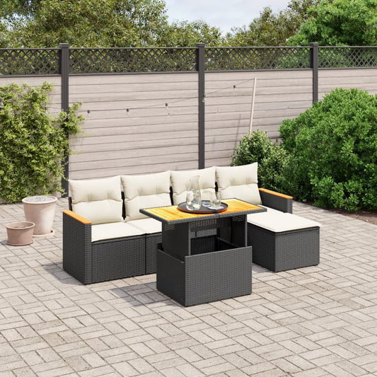 vidaXL Garden Sofa Set Black PE rattan Large Modular Garden Sofa Set