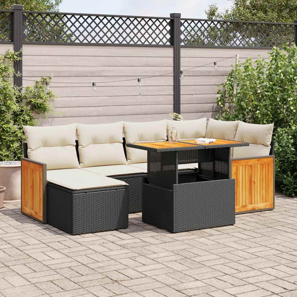 vidaXL Garden Sofa Set Black and White