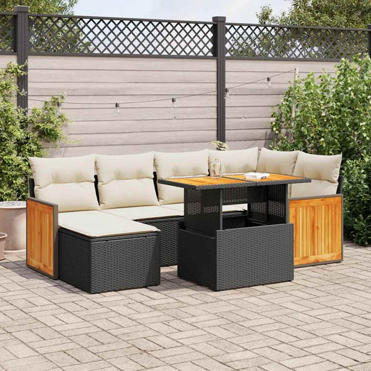 vidaXL Garden Sofa Set Black and White