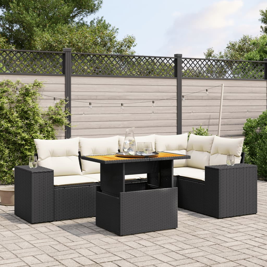 vidaXL Garden Sofa Set Black