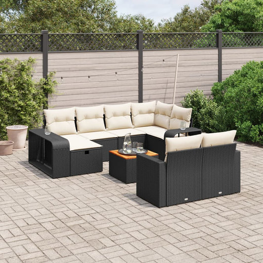 vidaXL Garden Sofa Set Black