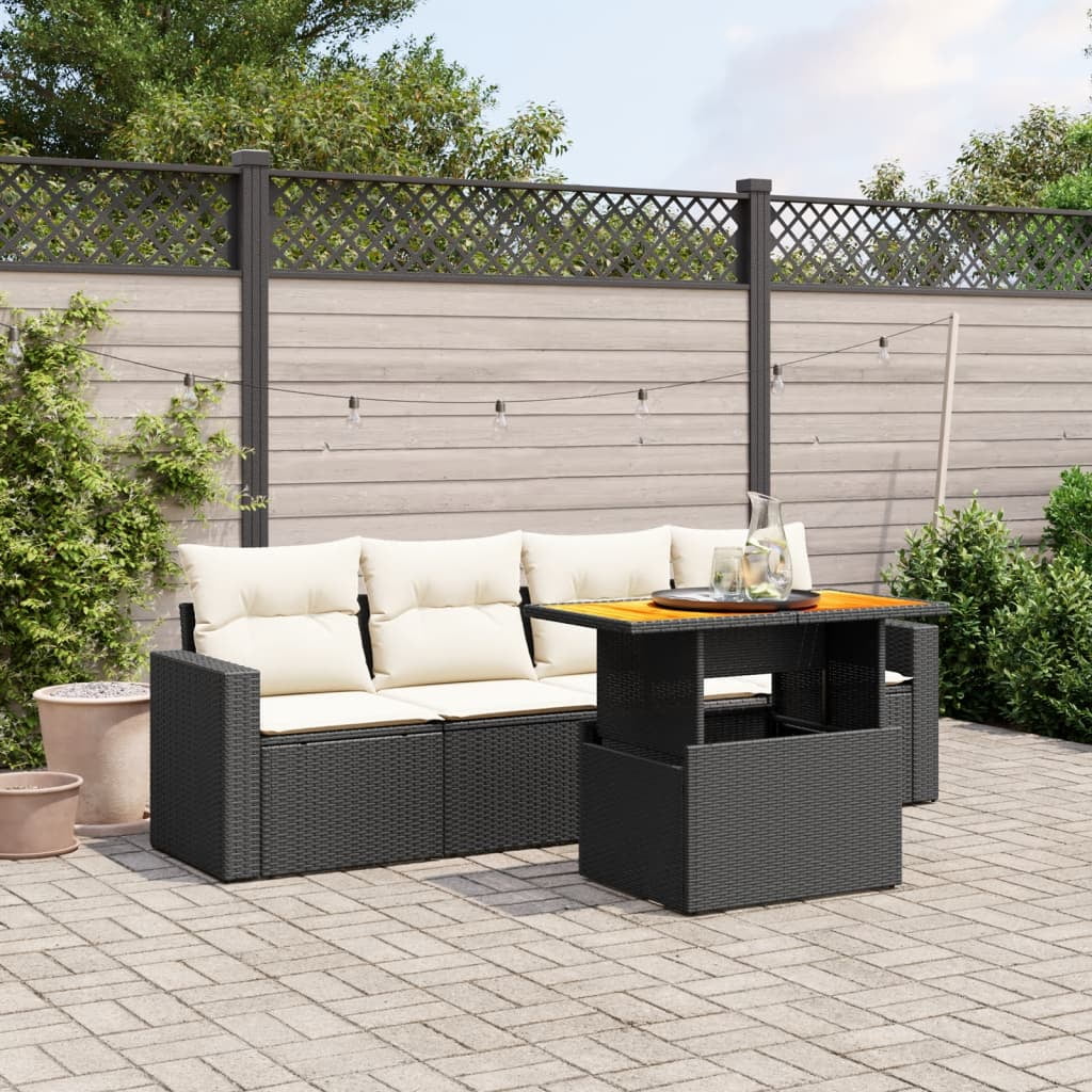 vidaXL Garden Sofa Set Black