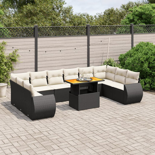 vidaXL Garden Sofa Set Black
