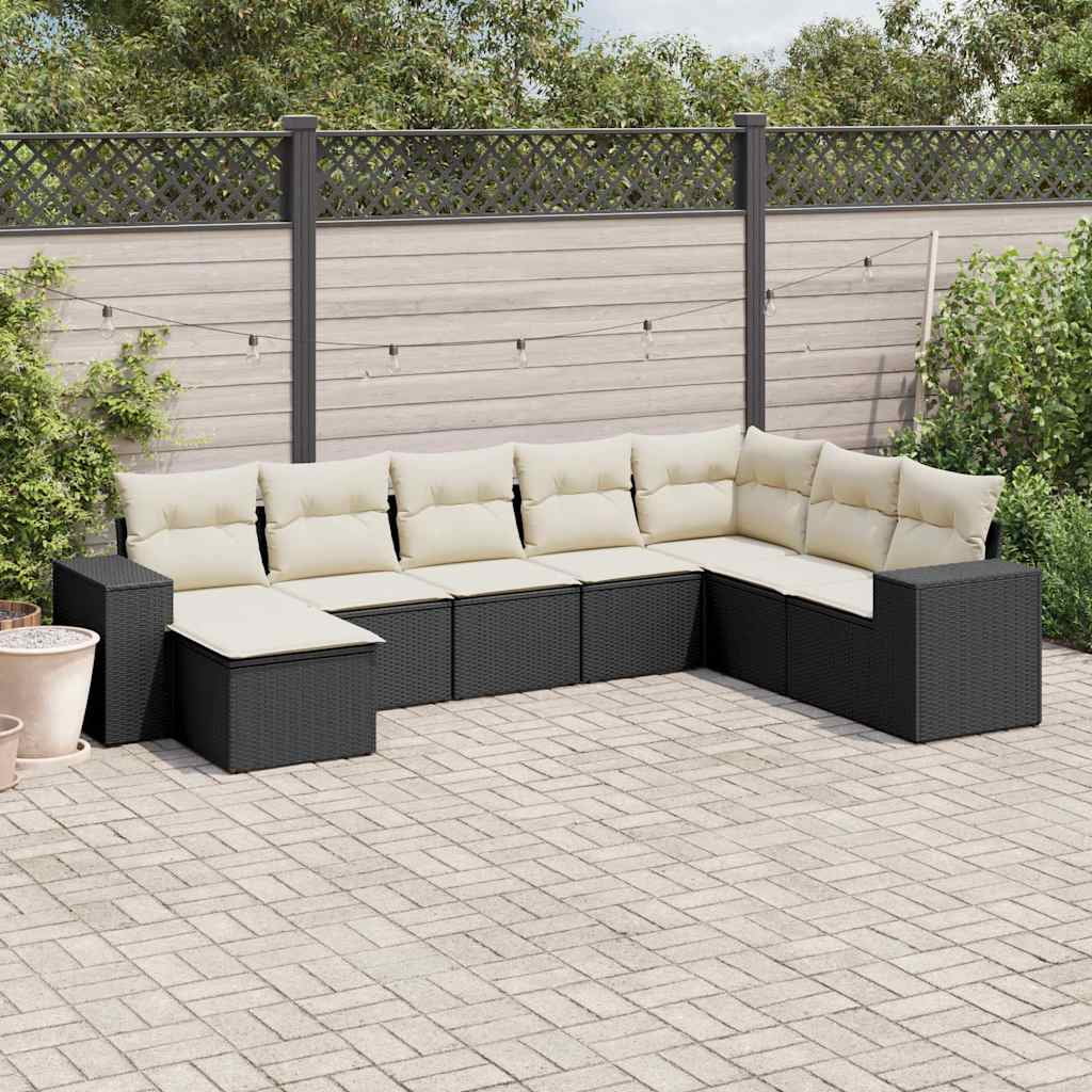 vidaXL Garden Sofa Set Black
