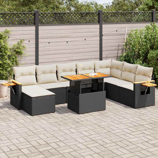 vidaXL Garden Sofa Set Black