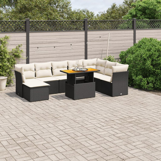 vidaXL Garden Sofa Set Black