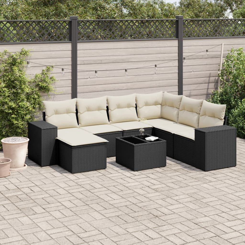vidaXL Garden Sofa Set Black