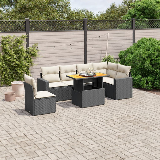 vidaXL Garden Sofa Set Black