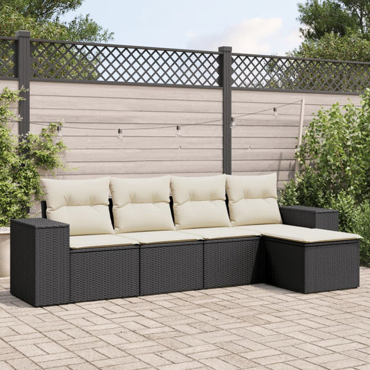 vidaXL Garden Sofa Set Black