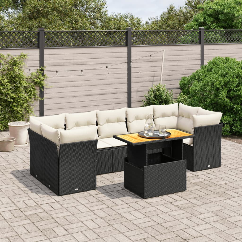 vidaXL Garden Sofa Set Black