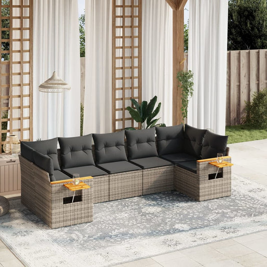 vidaXL Garden Sofa Set Gray