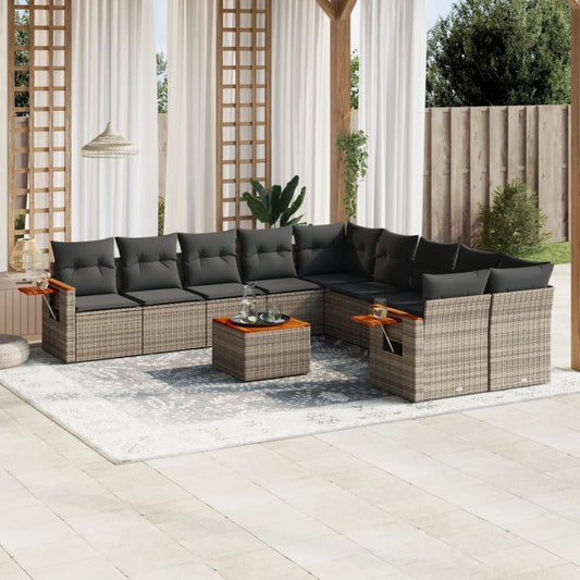 vidaXL Garden Sofa Set Grey, Dark Grey