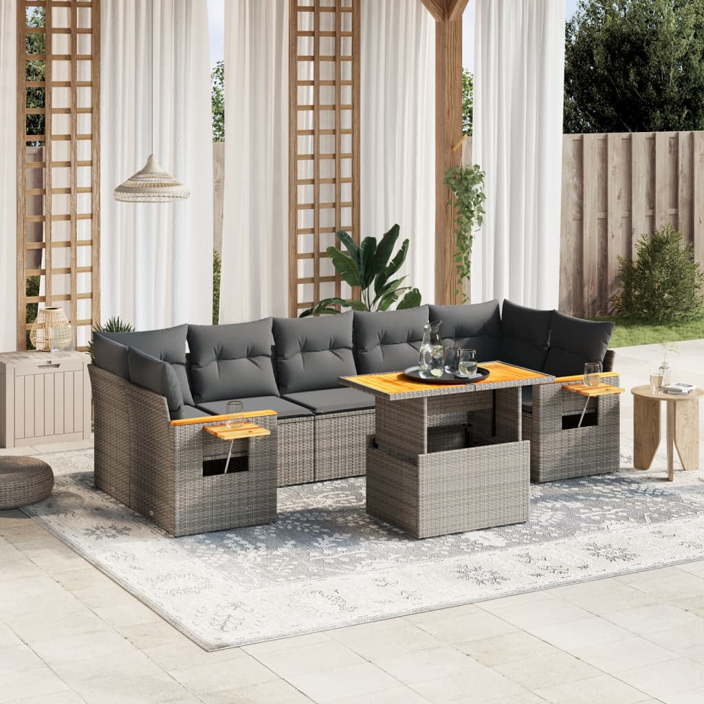 vidaXL Garden Sofa Set Grey