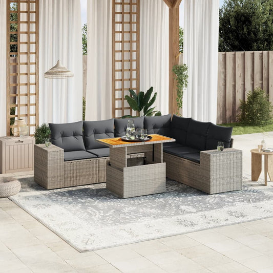 vidaXL Garden Sofa Set Grey