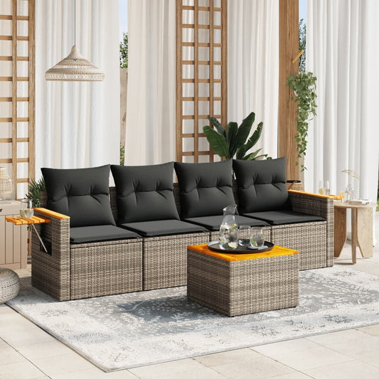 vidaXL Garden Sofa Set Grey