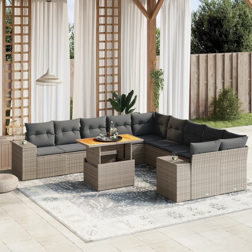 vidaXL Garden Sofa Set Grey