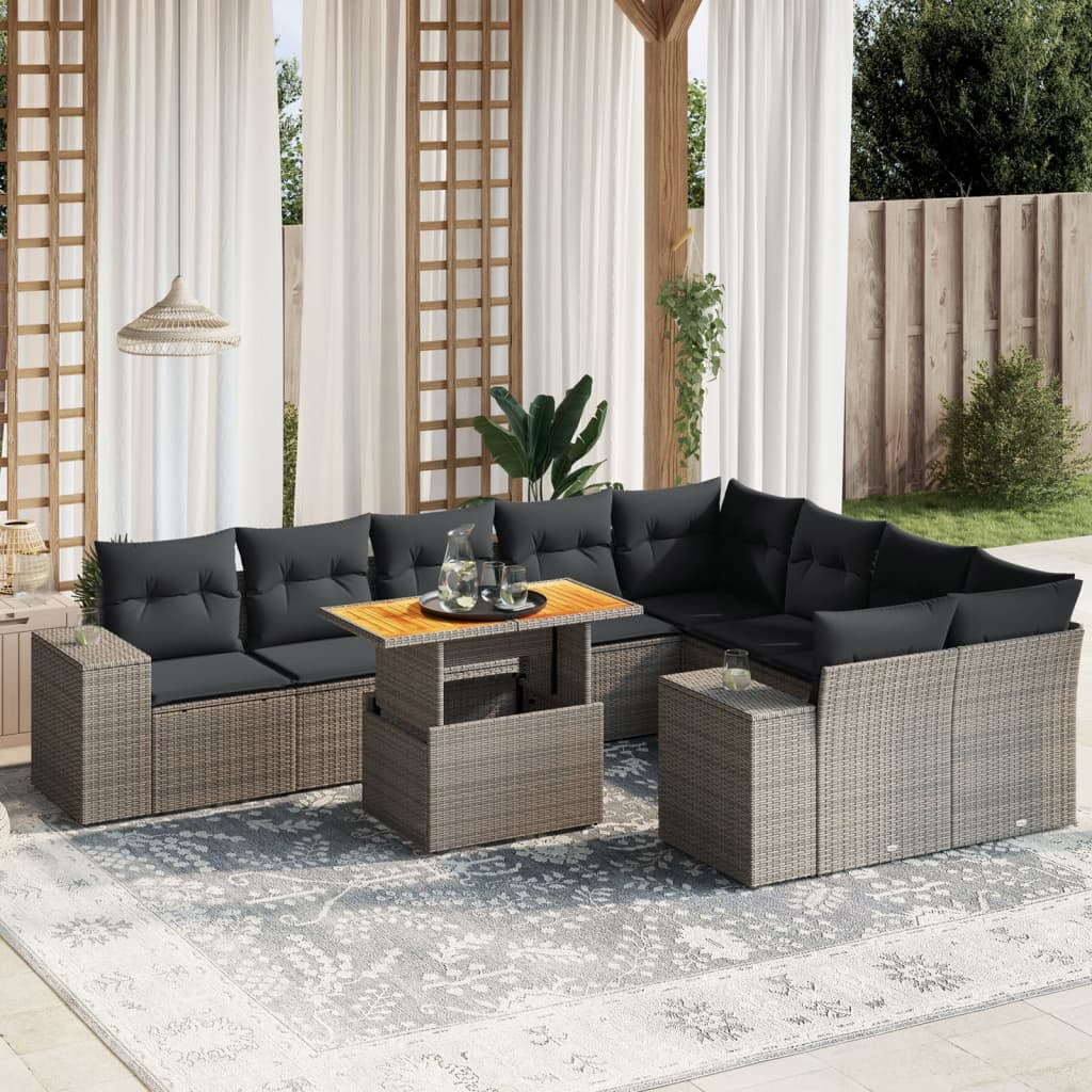 vidaXL Garden Sofa Set Grey
