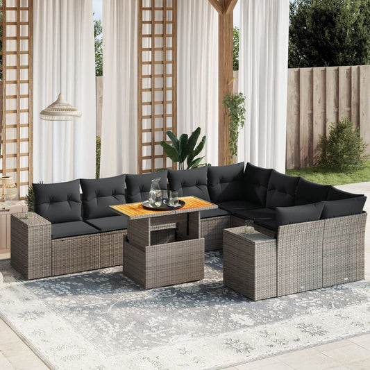 vidaXL Garden Sofa Set Grey
