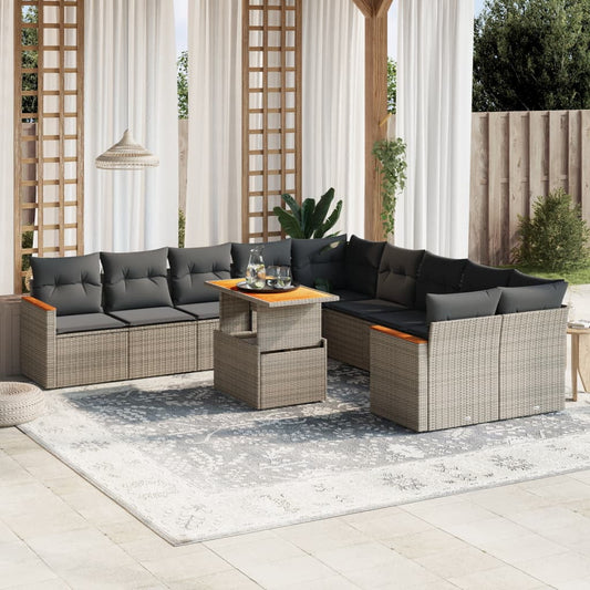 vidaXL Garden Sofa Set Grey
