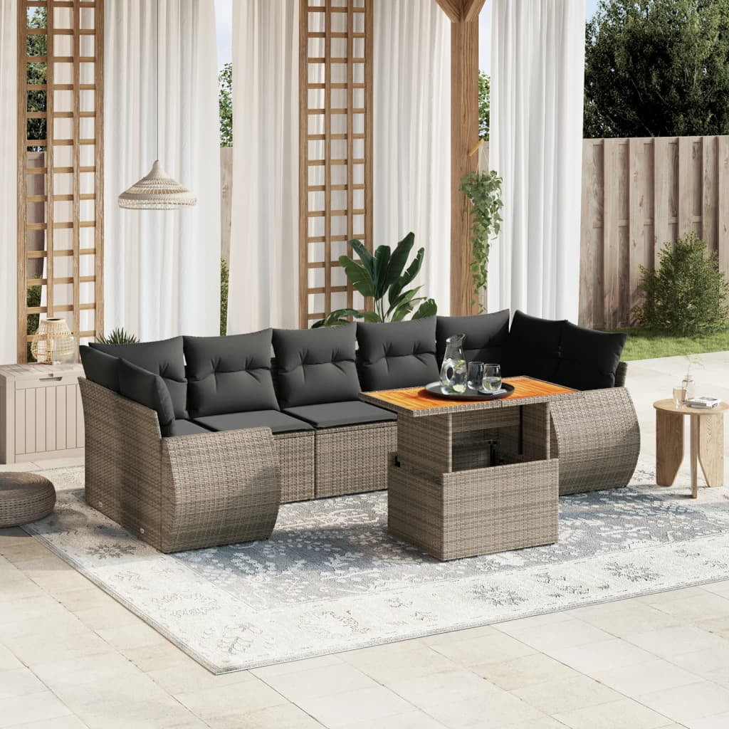 vidaXL Garden Sofa Set Grey