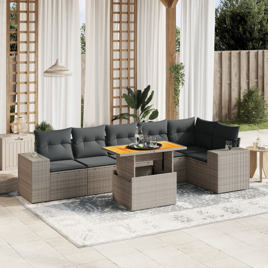 vidaXL Garden Sofa Set Grey