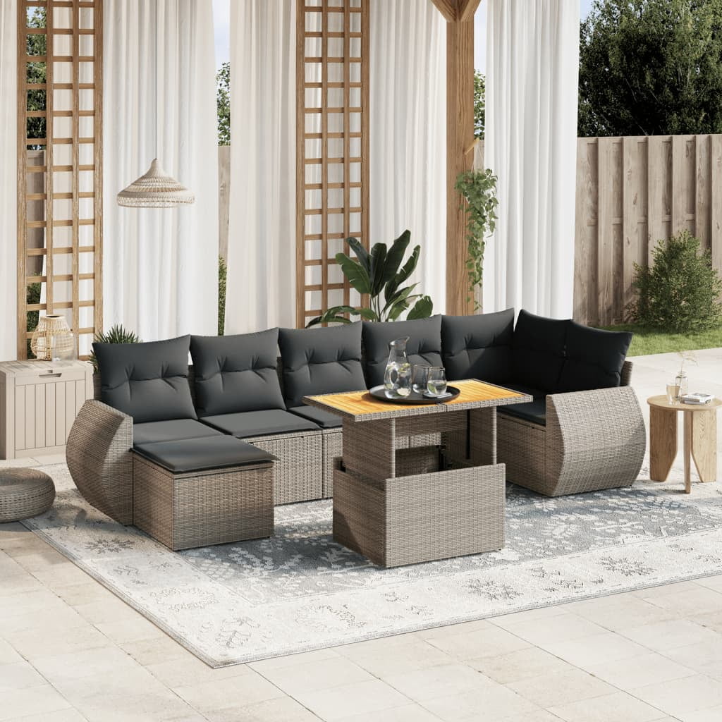 vidaXL Garden Sofa Set Grey