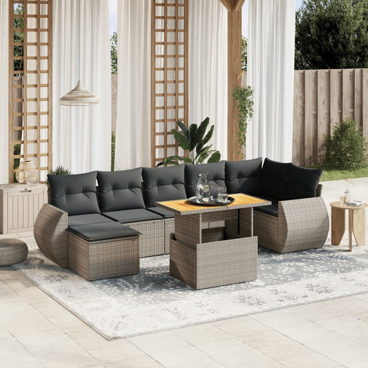 vidaXL Garden Sofa Set Grey