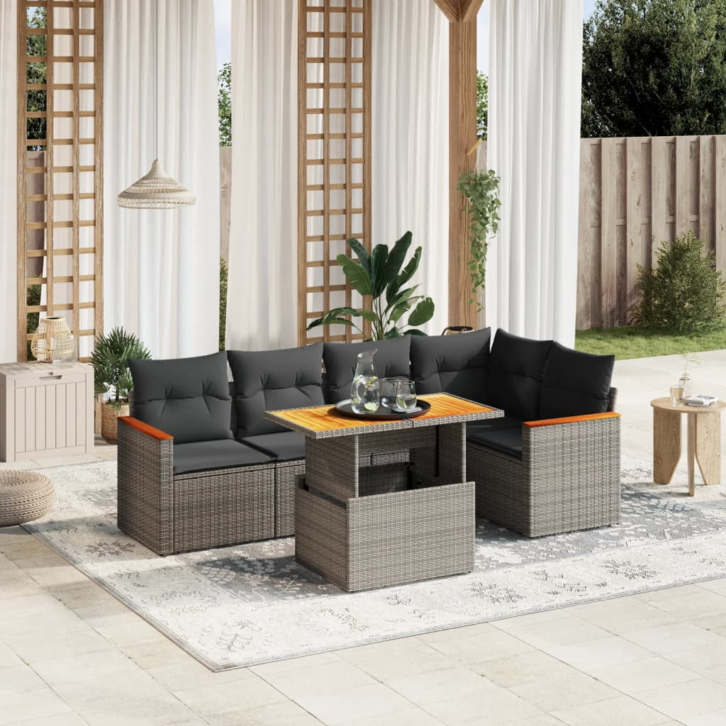 vidaXL Garden Sofa Set Grey